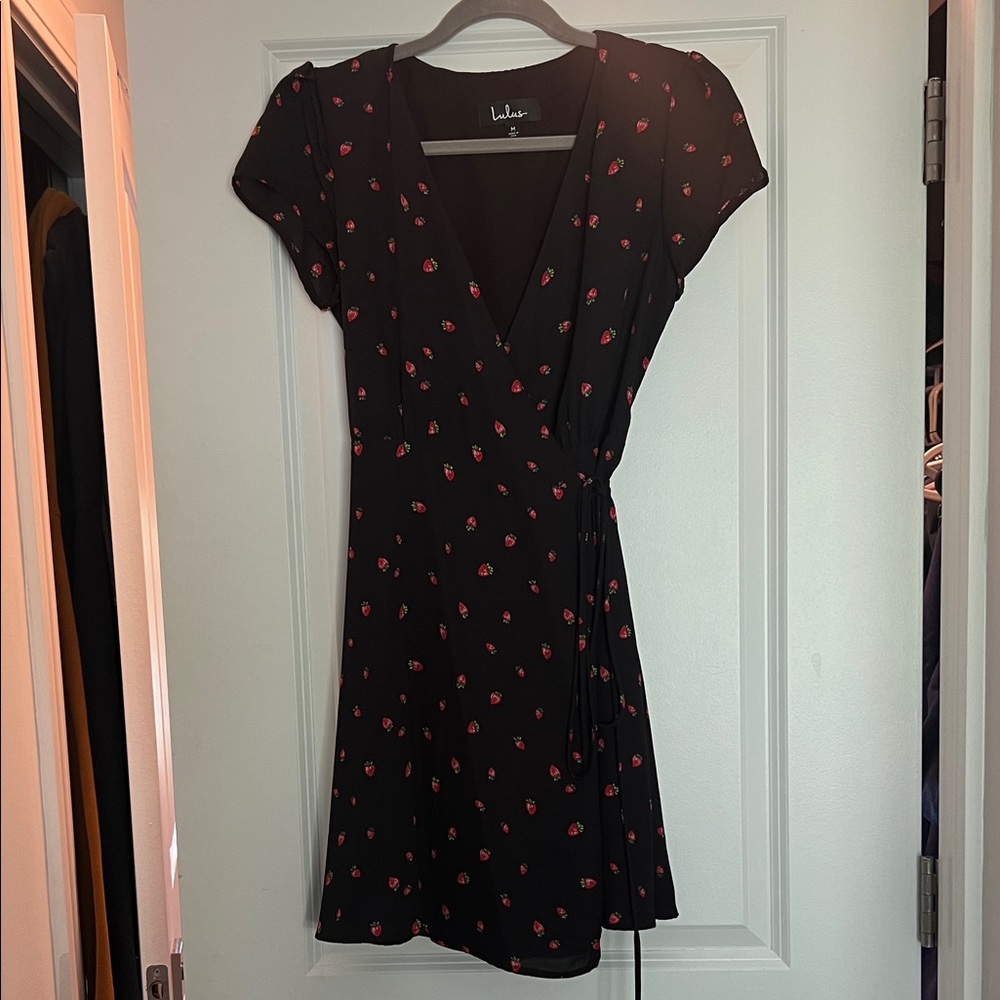 Lulu's Black and Red Floral Mini Dress